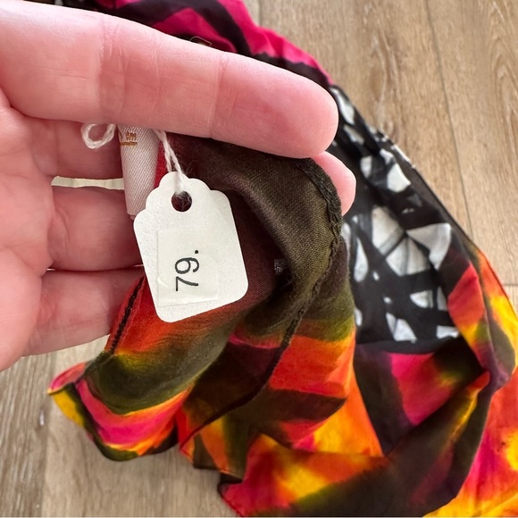 Paisley Road Multicolor Abstract Women’s Silk w Cotton Scarf OS NWT - Picture 10 of 11